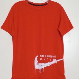 Nike sportswear orange mesh dri-fit athletic top